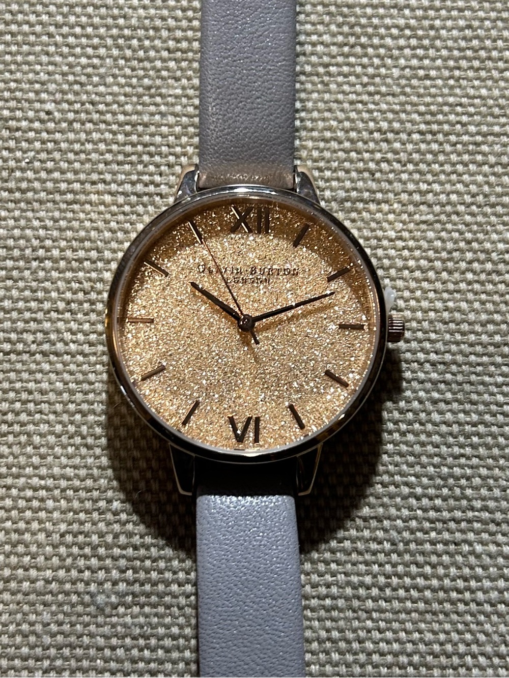 OLIVIA BURTON GLITTER BLUSH WATCH WITH 34mm LIGHT ROSEGOLD GLITTER FACE